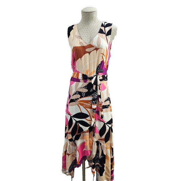 ALK Women's M Apt 9 Tie Waist Wrap Hi-Lo Maxi Dress Floral Summer Spring NEW NWT - Picture 1 of 9